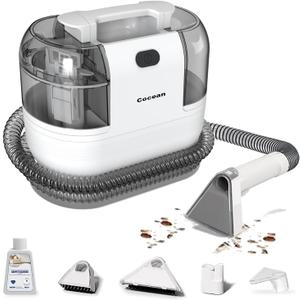COCEAN Portable Carpet and Upholstery Cleaner, Carpet Cleaner Machine Powerful Suction Spot Cleaning