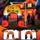 10FT Halloween Inflatable Archway Pumpkin Arch, Giant Pumpkin Blow Up Built-in 7 LED Lights for Yard Halloween Archway Inflatables Outdoor Yard Decoration for Lawn, Porch, Garden Party