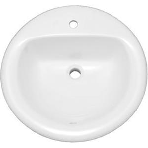 PROFLO PF191R Rockaway 19" Circular Vitreous China Drop In Bathroom Sink with Overflow and 1 Faucet Hole at 0" Centers - White