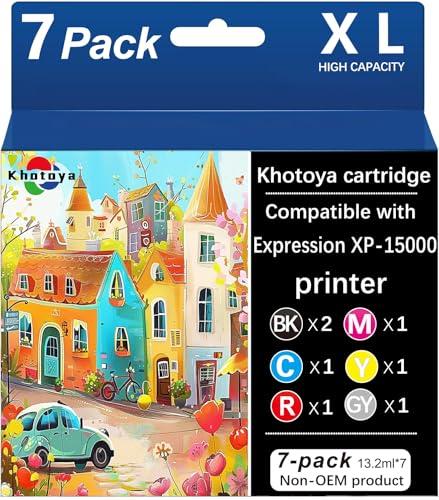 Khotoya Compatible Ink Cartridges (7-Pack) Replacement for xp8811 Printer (2 Black,1 Cyan,1 Magenta,1 Yellow,1 Red,1 Gray)