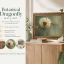 Vintage Gold Framed Dragonfly Wall Art Rustic Wildflower Dandelion Insect Painting Canvas Prints Retro Moody Botanical Picture Poster Country Farmhouse Artwork for Living Room Bedroom Bathroom