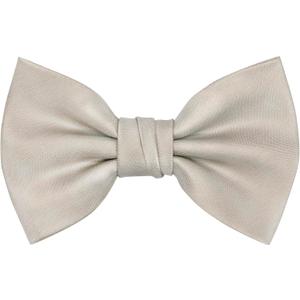 OCIA Mens Pre-tied Solid Bowtie Adjustable Formal Tuxedo Bow Tie for Wedding Party (Gray)