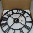 Pytha Sight 30 Inch Extra Large Giant Wall Clock,Oversized Round Silent Vintage Industrial Black Metal Farmhouse Big Roman Numeral Wall Clocks for Living Room,Kitchen,Bedroom Home Decor