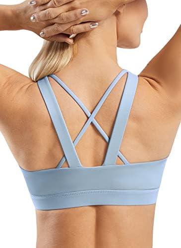 AFITNE Strappy Sports Bra for Women Crisscross Back Medium Support Padded Workout Fitness Yoga Bra with Removable Cups.XL AFITNE Strappy Sports Bra for Women Crisscross Back Medium Support Padded Workout Fitness Yoga Bra with Removable Cups.XL