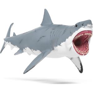 Schleich Dinosaurs - 11" Megalodon Shark Figurine - Durable Prehistoric Dinosaur Toys - Realistic Shark Toys for Boys and Girls - Fun Bathtub Animal Figures for Toddlers and Kids Ages 5+ | 15055
