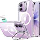 ESR for iPhone 17 Case with Stash Stand, Camera Control Cover Compatible with MagSafe, Military-Grade Drop Protection Magnetic Phone Case for iPhone 17, Scratch-Resistant Back Cover,Clear