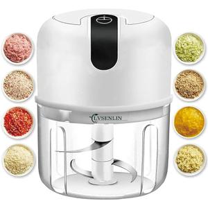 250ML Electric Garlic Chopper, Mini Portable Veggie Chopper, Garlic Grinder Masher Onion Chopper, Blender to Vegetable, Wireless Food Processor for Ginger, Chili, Fruit, Meat, etc