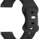 18mm 20mm 22mm Quick Release Watch Band Compatible with Garmin Venu 3 2 sq 3s 2s / Vivoactive 5 6 4 3 / Forerunner, Silocone Sport Strap Compatible for Samsung Galaxy Watch 7 6 5 4 Bands for Women Men (Black)
