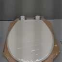 Mayfair Cassel Slow Close Toilet Seat, Easy Clean, Non Slip Premium Wood Seat, Easy Install, Made in USA, Round, Biscuit