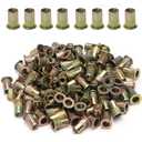 100pcs Carbon Steel SAE Rivet Nuts 1/4-20 Threaded Rivet Insert Nutsert Rivnuts Kit