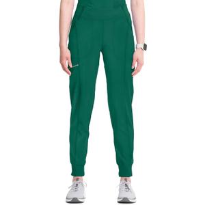 Cherokee Infinity Womens Scrub Jogger Pants, Mid Rise, Moisture Wicking, Wrinkle-Resistant, 360 Stretch, 5 Pockets - CK110A (X-Large, Hunter Green)