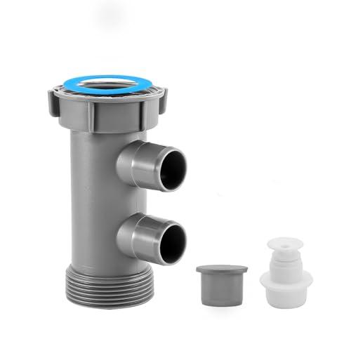 QruiLanTu1-1/2 Inch Dishwasher Kitchen Drain Pipe Hose Adapter, Kitchen Sink Drain Pipe Four-way Adapter Male Female Thread Fitting,with 1/4" Filter water line adapter