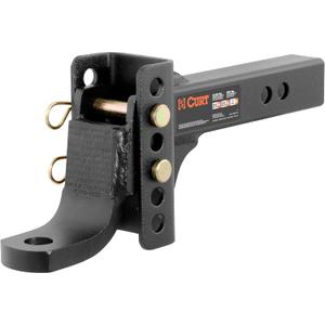 CURT 45901 Adjustable Trailer Hitch Ball Mount, Fits 2-Inch Receiver, 6-3/4-Inch Drop, 5-1/4-Inch Rise, 1-Inch Ball Hole, 6,000 lbs. GTW