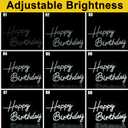 Mornajina 16.5'' x 11.8'' Happy Birthday Neon Sign for Backdrop Wall Decor, USB Powered Happy Birthday Led Sign for Backdrop Light up Sign Dimmable Neon Light for Birthday Party Decorations (White)