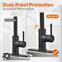 RULIA Kitchen Faucet, Kitchen Sink Faucet, Sink Faucet, Pull-Down Kitchen Faucets, Bar Kitchen Faucet, Matte Black, Metal Spray Head, RB1031