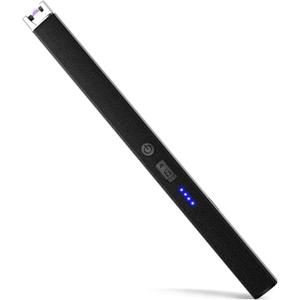 VEHHE Candle Lighter, Windproof Pulse Electric Lighter with Anti-False-Touch Lock and Led Display, Lighters for Candle BBQ Camping Festivals-Black