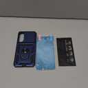 for Samsung Galaxy S22 Case with Camera Lens Cover HD Screen Protector, Dual Layer Military-Grade Drop Tested Magnetic Ring Holder Kickstand Protective Phone Case for Samsung Galaxy S22 5G (Navy Blue)