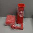 SUSTEAS Rotary Cheese Grater with Handle - Vegetable Shredder with 5 Well-designed Blades & Strong Suction Base,Round Mandoline Slicer & Food Chopper for Kitchen,with Blade Storage Box(Red)