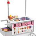 Melissa & Doug Snacks & Sweets Food Cart with Play Food, Wooden Toys & Kids Play Kitchen Accessories, Preschool Learning Toys for Girls & Boys 3+, Standard