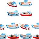 NUOBESTY Miniature Fishing Boat Models 12 Pcs Mediterranean Style Resin Boat Decorations for Dollhouse Ocean Decor Table Centerpiece Kids Toys