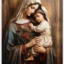 DOARTDO Virgin Mary Wall Art Catholic Wall Pictures Saint Mary Painting Mother of Jesus Canvas Religious Wall Decor Christian Gifts (Mary - 2, 12.00" x 18.00")