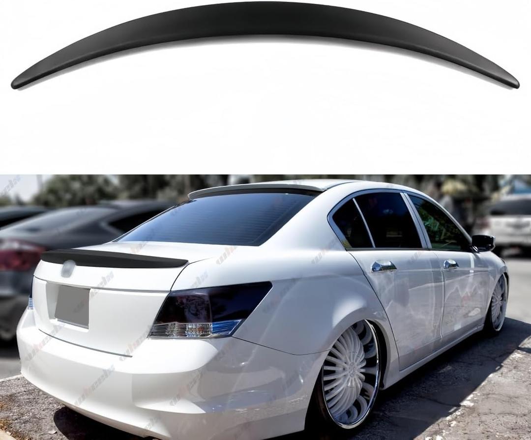 Rear Spoiler Compatible with 2008-2012 Honda Accord, Duckbill Spoiler Fits for 2008 2009 2010 2011 2012 Sedan 4 Door, Exterior High Kick Trunk Tail Deck Lid Wing Lip (Glossy Black)