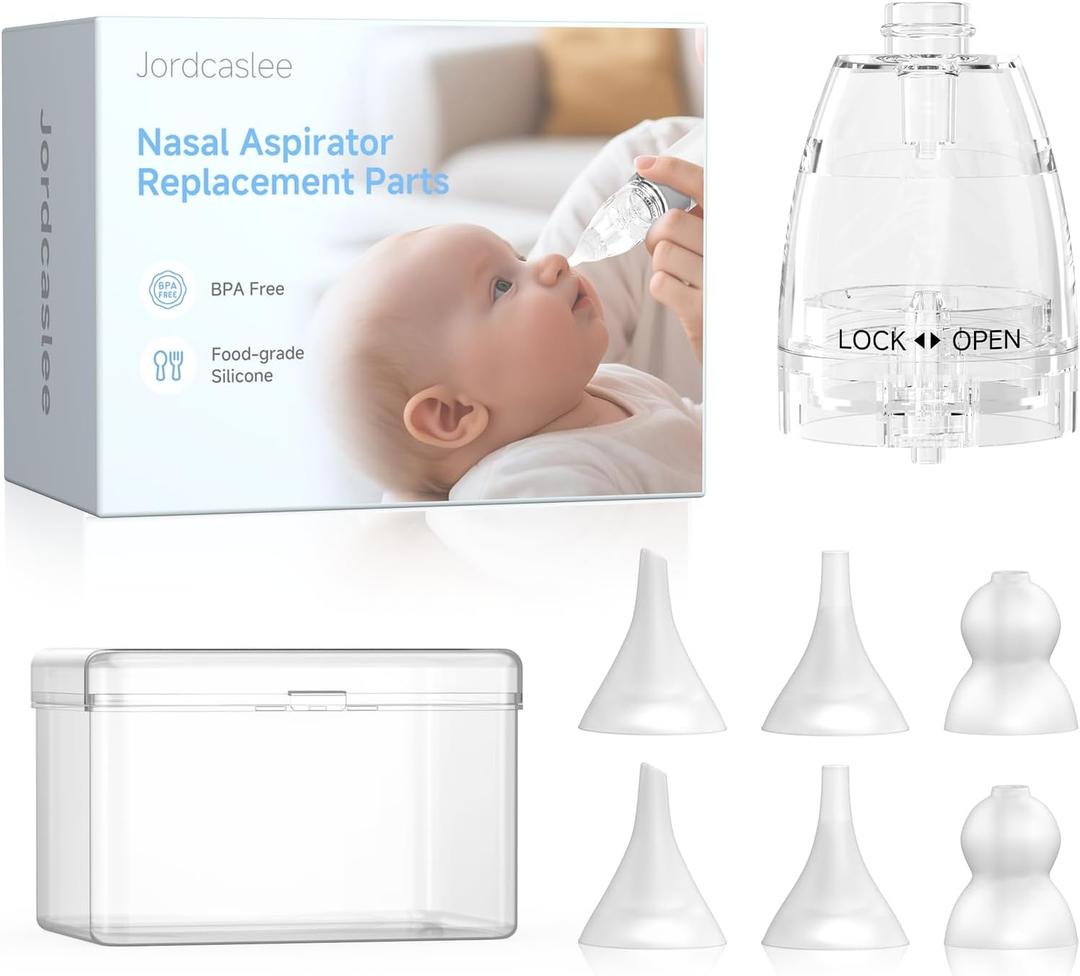 Nasal Aspirator Replacement Parts Compatible with GROWNSY, X-Bosak, Watolt Nose Sucker for Baby & Toddlers, Suction Chamber and 6pcs Silicone Tips Replacement Kit