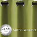 NICETOWN Bedroom Room Darkening Curtains and Drapes - Energy Smart Thermal Insulated Solid Grommet Room Darkening Draperies for Living Room (2 Panels, 66 inches x 72 inches, Fresh Green)