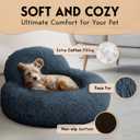 PetJett Small Dog Bed - 23'' Round Dog Beds, Calming Puppy Bed - Washable Dog Bed - Anti-Slip, Super Soft Fluffy Plush Faux Fur Pet Bed, Anti-Anxiety Premium Comfort Donut Bed, Fits Dogs Upto 25 lbs