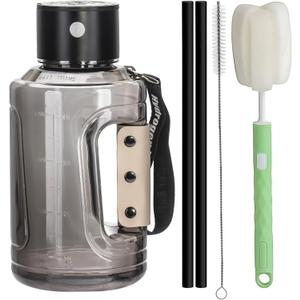 Hydrogen Water Bottle,50oz/1.5L Large Hydrogen Water Generator with SPE Technology,Rechargeable Hydrogen Water Ionizer,Includes Reusable Straws,Bottle Brush & Straw Cleaner