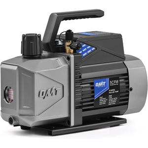 Orion Motor Tech 2 Stage A2L Vacuum Pump, 5 cfm 1/2 hp Two Stage Sparkless Ignition Proof Vacuum Pump for R1234yf R32 R134a R22 R410A with 1.5 Micron Ultimate Vacuum, Auto HVAC Vacuum Pump, 5.0 CFM A2L, Gray