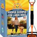 32" Tall Non-Breakable Pooper Scooper for Large Dogs - Lightweight, Foldable Design with Extra-Long Handle (Orange)