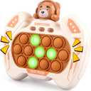 Fast Push Game Fidget Toys for Kids, Handheld Sensory Puzzle Game, Christmas Birthday Gifts for 3-12 Year Old Boys & Girls, Easter Basket Stuffers (Brown Bear)