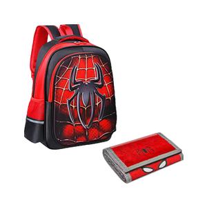 Children’s Spidey Backpack and Wallet Gift Set for Kids – 12”x16”x6” Backpack with 5”x10” Kids Wallet - Cloth School Bag for Boys and Girls Children’s Spidey Backpack and Wallet Gift Set for Kids – 12”x16”x6” Backpack with 5”x10” Kids Wallet - Cloth School Bag for Boys and Girls