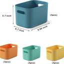 ORGIDOL 12 Pack Colorful Plastic Storage Bins, Storage Container for Organizing, Colored Storage Boxes with Handle for Shelves, Cute Organizer Bins for Craft, Snacks, Cabinet, 9.69x6.7x5.7 inch
