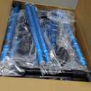 Folding Walker with 2 Skis and 5" Wheels, Lightweight Walkers for Seniors and Adults, Supports Up to 350 Pounds, Adjustable Height, Compact Standard Walker, Blue