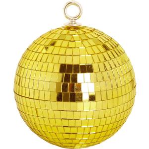 Mirror Disco Ball Decor, 6 inch Stage Mirror Balls Gold Disco Ball Ornaments Reflective Party Decorations with Hanging Ring for Birthday Christmas Wedding Home Room Decor (6inch, Gold)
