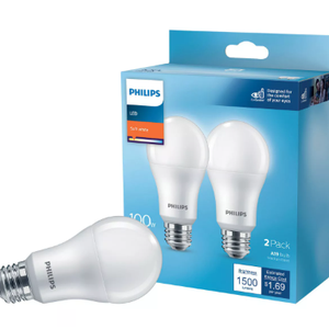 Philips 100W Equivalent Soft White A19 Medium LED Light Bulb (2-Pack) 565507