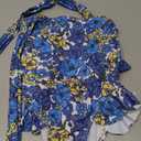 YOUNGER TREE Toddler Swimsuit Girl Color Block Stripe One-Piece Swimwear Baby Girl Bathing Suits (12-18 Months, Blue Flowers)