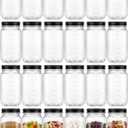 Novelinks 16 Oz Plastic Mason Jars with Lids, Refillable Clear Plastic Jars with Lids 16oz & Reusable Empty Storage Containers with Lids (Black,24 Pack)