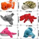 25 Pack Mini Ocean Animal Plush Toys,Sea Creatures Stuffed Toy for Kid Party Favor,Small Keychain Decoration for Christmas Tree,Goody Bag Fillers,Stocking Stuffers,Easter Eggs Fillers,Dog Cat