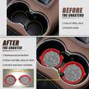 Bling Car Cup Holder Coaster,Non-Slip Sparkly Crystal Rhinestone Car Cup Holder Coasters,Non-Slip Durable Car Coasters,Universal Car Cup Holder Insert(Red Whole Rhinestone, 4 Pack)