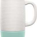 Ello Jane 18oz Ceramic Travel Mug with Handle, Splash-Resistant Slider Lid and Built-in Coaster, Perfect for Coffee and Tea, BPA Free, Dishwasher Safe, Holiday Gift Her Him, Yucca