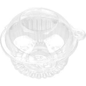 iCHONY Individual Cupcake Container  100pcs Cupcake Holder Plastic Disposable Clear Dome Single Cupcake Carrier Holder Muffin Individual Small Container Cases Box Cups