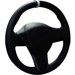 Steering Wheel Correction Marker Decoration Sticker for Tesla Model Y/3, Suede Soft Steering Wheel Center Stripe Steering Wheel Cover for Spinning Parking U-Turn