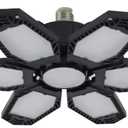 Amiluo 1 Pack Light 120W Warm Light Garage Lighting Ceiling fixtures led Basement Light 3000k deformable Garage Lighting Screw in 12000LM LED Shop Light Bulb for Basement Workshop Warehouse Barn