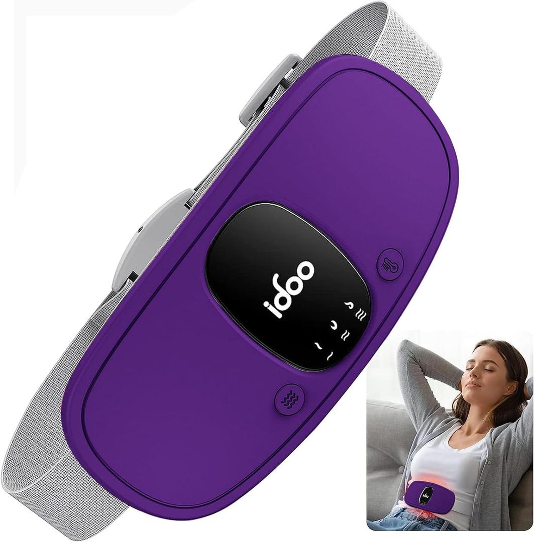 iDOO Heating Pad for Cramps, FSA Eligible Items Only List, Portable Cordless Heating Pad, Electric Waist Belt Device for Cramps Pain, Gifts for Girlfriend Mom Wife Women (Deep Purple)