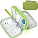 FYY Electronic Organizer, Travel Cable Organizer Bag Pouch Electronic Accessories Carry Case Portable Waterproof Double Layers Storage Bag for Cable, Cord, Charger, Phone, Earphone, Medium Size Green