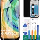 for Motorola Moto G Play 2024 LCD Replacement Screen for Moto G Play 2024 Screen Repair Kits for Moto G Play Gen 3 LCD Display Touch Screen Digitizer Assembly Repair Kits with Frame