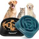 2 Pack Slow Feeder Dog Bowls for Healthy Eating, Non-Slip and Anti-Choking Design, Reduces Bloating & Overeating for Small & Medium Dogs and Cats, Easy to Clean